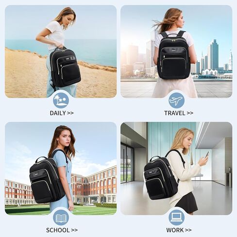 حقيبة ظهر للكمبيوتر المحمول للسفر للنساء والرجال: حقائب عمل مقاس 15.6 بوصة مع منفذ USB وحقائب سفر ذات سعة كبيرة ومقاومة للماء وحقيبة ظهر للكمبيوتر المحمول وحقائب نهارية كاجوال لمدرس ممرضة الكلية in Kuwait