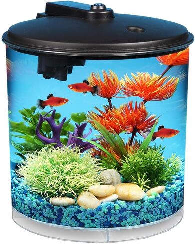Koller Products AquaView 2-Gallon Plastic 360 Aquarium with Power Filter & LED Lighting for Tropical Fish - Betta Fish in Saudi Arabia