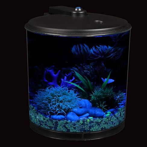 Koller Products AquaView 2-Gallon Plastic 360 Aquarium with Power Filter & LED Lighting for Tropical Fish - Betta Fish in Kuwait