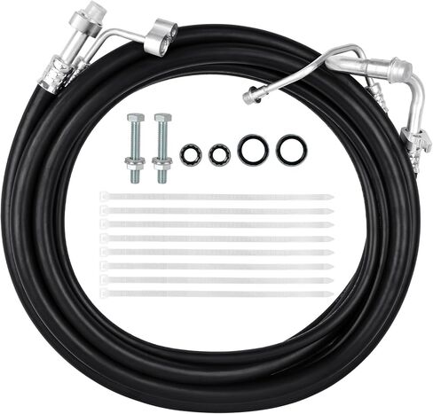 مجموعة خطوط التيار المتردد الخلفية MuHize YTE33439 - خطوط استبدال خراطيم تكييف الهواء المطورة المتوافقة مع سيارات الدفع الرباعي ذات قاعدة العجلات القصيرة 2007-2014 Chevy Tahoe Yukon & Escalade in Kuwait