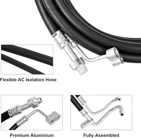 مجموعة خطوط التيار المتردد الخلفية MuHize YTE33439 - خطوط استبدال خراطيم تكييف الهواء المطورة المتوافقة مع سيارات الدفع الرباعي ذات قاعدة العجلات القصيرة 2007-2014 Chevy Tahoe Yukon & Escalade in Kuwait