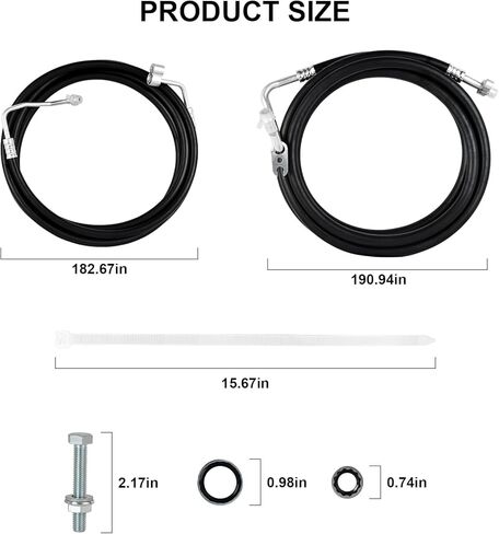 مجموعة خطوط التيار المتردد الخلفية MuHize YTE33439 - خطوط استبدال خراطيم تكييف الهواء المطورة المتوافقة مع سيارات الدفع الرباعي ذات قاعدة العجلات القصيرة 2007-2014 Chevy Tahoe Yukon & Escalade in Kuwait