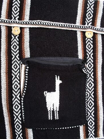 Black South American Peruvian Cross Body Messenger Bag Purse Stripes Llama Alpaca Wool Hippie (Black) in Saudi Arabia