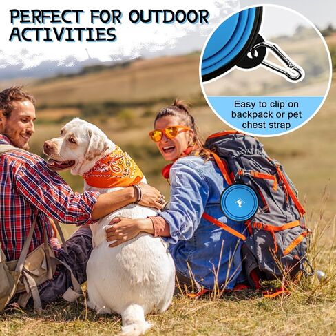 Rest-Eazzzy Collapsible Dog Bowls, 2 Pack Sturdy Portable Dog Water Bowls in Saudi Arabia