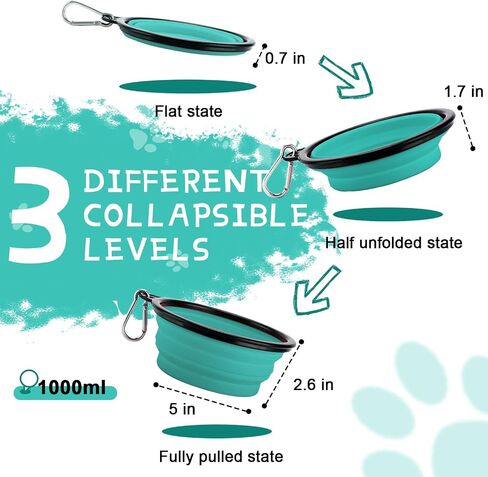 Rest-Eazzzy Collapsible Dog Bowls, 2 Pack Sturdy Portable Dog Water Bowls in Saudi Arabia