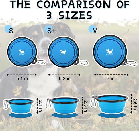 Rest-Eazzzy Collapsible Dog Bowls, 2 Pack Sturdy Portable Dog Water Bowls in Saudi Arabia