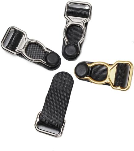 30pcs 0.47inch Plastic Black Corset Leg Garter Belt Clip Hooks Suspender Ends Hosiery Stocking Grips Suspender Clips(0.47inch,Black Silver) in Saudi Arabia