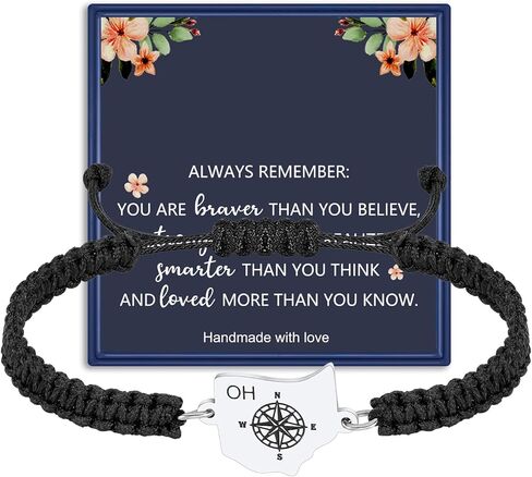 Fifty State Bracelet Expandable Travel Bracelet Country Map Charm Jewelry Gift for Women Teens Best Friend Bracelet New Begining Gifts﻿ With Jewelry Box in Saudi Arabia