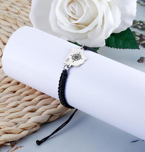 Fifty State Bracelet Expandable Travel Bracelet Country Map Charm Jewelry Gift for Women Teens Best Friend Bracelet New Begining Gifts﻿ With Jewelry Box in Saudi Arabia