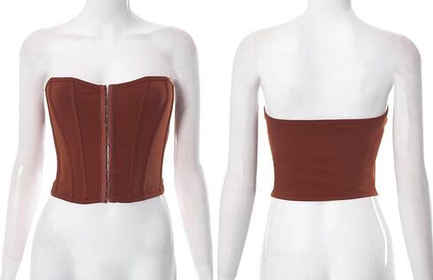 ZGMYC Women's Sexy Boned Corset Bustier Sweetheart Neck Strapless Crop Tube Tops Push Up Body Shaper in Saudi Arabia