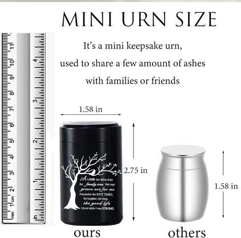 Small Urns for Ashes - Set of 4，2.7 inch Aluminium Mini Urns, Cremation Urns for Human/Pet Ashes, Ashes Holder, Small Keepsake urns-A Limb has Fallen from The Family Tree, Blue in Saudi Arabia