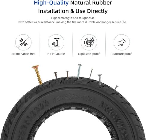 إطار سكوتر ulip 8.5x2(50-134) صلب بديل للعجلات الأمامية والخلفية لدراجات VSETT 9 9+ ZERO 9 Inokim Light 2 سكوتر باللون الأسود in Kuwait