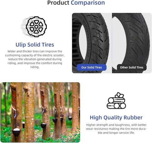 إطار سكوتر ulip 8.5x2(50-134) صلب بديل للعجلات الأمامية والخلفية لدراجات VSETT 9 9+ ZERO 9 Inokim Light 2 سكوتر باللون الأسود in Kuwait