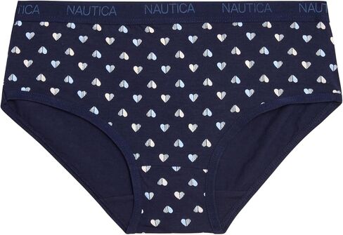ملابس داخلية قصيرة للفتيات من Nautica - 10 قطع ملابس داخلية كاجوال قابلة للتمدد وحزام خصر متوسط ​​الخصر - ملابس داخلية قطنية للفتيات (4-12)، مقاس 7-8، وردي/مطبوع/رمادي منقط/أزرق/مخطط in Saudi Arabia