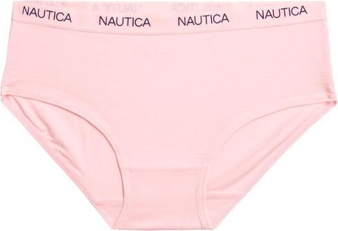 ملابس داخلية قصيرة للفتيات من Nautica - 10 قطع ملابس داخلية كاجوال قابلة للتمدد وحزام خصر متوسط ​​الخصر - ملابس داخلية قطنية للفتيات (4-12)، مقاس 7-8، وردي/مطبوع/رمادي منقط/أزرق/مخطط in Saudi Arabia