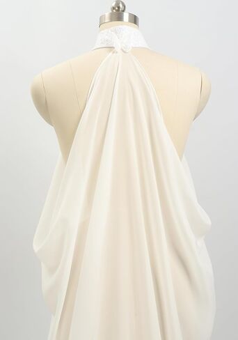 DAZCOS Chiffon Shawls Cape for Women Tulle Cloak Sheer for Evening Glamour Dresses Wedding Collared Halter Capelet in Kuwait