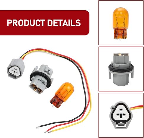 مجموعة واحدة من لمبة الإضاءة الأمامية للسيارة موصل مقبس لمبة إشارة الانعطاف، لمبة هالوجين مضادة للماء عالية السطوع ومضادة للأشعة فوق البنفسجية مع حزام تمديد، متوافقة مع نيسان روج ألتيما باثفايندر (رمادي) in Kuwait