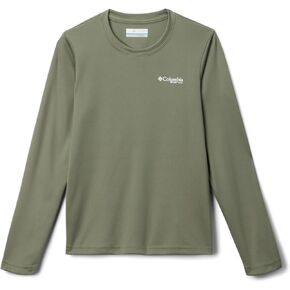 Columbia Youth Boys Terminal Tackle PFG Bait Jumper Long Sleeve, Cypress/PFG Y Bait Jumper Fresh, Large