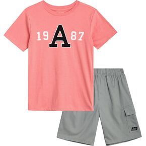 AEROPOSTALE Boys' Shorts Set - 2 Piece Short Sleeve Graphic Tee and Pull On Cargo Shorts - Trendy Boys' Clothing Sets (4-16)