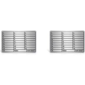 Metal Wallet Stainless Steel Edition 12-25 Word Recovery Passphrase Metal Stamp Plate Cold Storage Bitcoin Ethereum Litecoin Ledger Trezor KeepKey 2 Pack