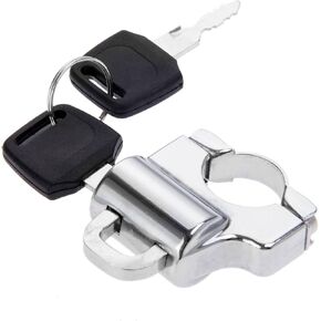 Mtsooning Universal Motorcycle Helmet Lock, Aluminum Alloy Anti-Theft Tamper-Proof Helmet Security Lock with 2 Keys Replacement for 7/8"/22mm Handlebar Tubing