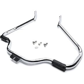 MoKitDora Softail Engine Guard Highway Mustache Crash Bar 1.25" Fat for Harley 2000-2017 FL Heritage Classic Deluxe Fat Boy FLSTF Models, Chrome