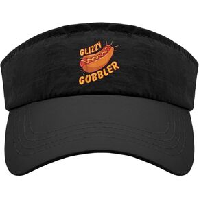 Funny hot Dog glizzy Gobble Caps Visors for Men Sun Visors Packable Sun Visor Hats, One Size-Medium, Allblack