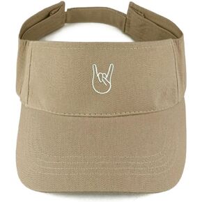 Trendy Apparel Shop Rock On Emoticon Embroidered Summer Adjustable Visor