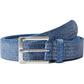 johnnie-O Vintage Lizard Embossed Leather Belt