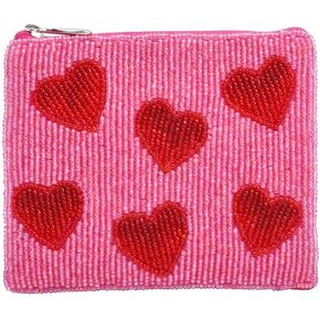Bamboo Trading Essential Pouch Let's Go Party, Women Fashion Bags, Pink and Red