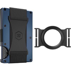 محفظة Ridge EDC Bundle باللون الكحلي بحزام للنقود للرجال + مجموعة حافظة Airtag - محفظة آمنة ومحمية بتقنية RFID مع حامل بطاقة هوائية وحزام للنقود in Kuwait