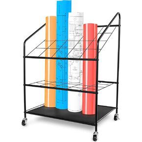 Blueprint Holder Storage Organizer - Blueprint Storage Rack with 20 Compartments - Blue Print Storage Organizer for Posters, Maps, Papers