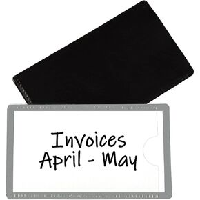 C-Line Slap-Stick Magnetic Label Holders, Side Load, 4.25 X 2.5, Gray, 10/Pack