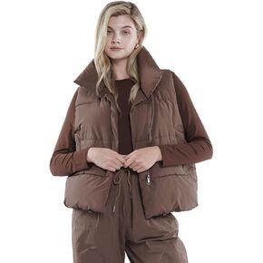 Women's Puffer Vest, Sleeveless Bubble Winter Vests Outerwear with Pockets, Casual Versatile Padded Warm Puffy Gilet