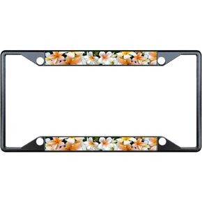 Plumeria Flower License Plate Frame Tag Holder Cover