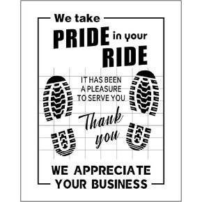 50Pcs Paper Floor Mats for Cars, Disposable White Automotive Floor Mats Kraft Paper, Waterproof Car Foot Pads Protective Papers, Thank You Mats for Car Detailing, Auto Dealership (20" x 16")