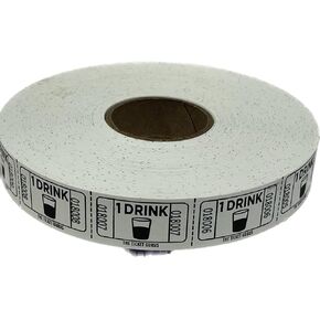 The Ticket Gurus-roll of 2000 White Drink Tickets Single Roll Consecutively Numbered Raffle Tickets