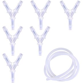 Aquarium Air Valve, Y-Shaped Aquarium Airline Tubing, Aquarium Air Pump Accessories, Air Line Fittings, Air Hose Splitter, 3 Way Oxygen Tubing Connectors Fitting for Fish Tank Aquarium