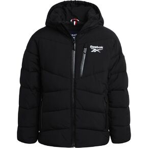 Reebok Boys' Puffer Jacket - Comfort Stretch Insulated Puffer Jacket with Hood - Warm Hooded Jackets for Boys (8-20)