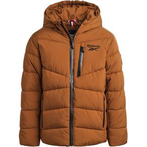 Reebok Boys' Puffer Jacket - Comfort Stretch Insulated Puffer Jacket with Hood - Warm Hooded Jackets for Boys (8-20)