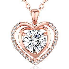 Diamond 'I LOVE YOU' Heart Pendant Necklace for Wife 1-3Ct Anniversary Romantic Birthday Gift for Wife ,Jewelry for Wife Her Women Girlfriend Wedding Anniversary Christmas Valentine's Day Mother's Day Engagements Gifts