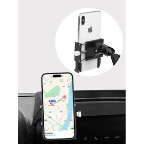 Upgrade Phone Mount Compatible with 2011-2018 Jeep Wrangler JK JKU w/Dash Tray Storage Box,Aluminum Alloy Double Ball & Socket and 4.7‘’-7.2" Smartphone for Jeep Wrangler Phone Holder