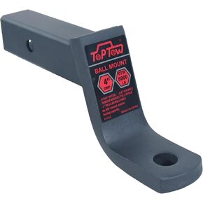 TOPTOW 64163 Trailer Hitch Ball Mount 4 inch Drop, Fits 2 inch Hitch Receiver, Matte Black