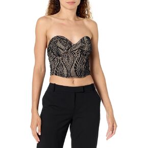GUESS Women's Sleeveless Amera Lace Bustier Top
