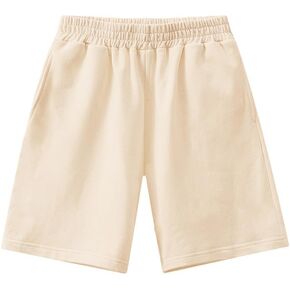Kids Boys Girls Cotton Shorts for Summer Casual Athletic Running Jogger with Side Pockets