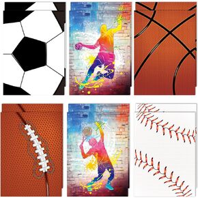 Sport Pocket Folders Basketball Football Sports File Folder Back to School Supplies Pocket Folder Sport Theme Portfolio for Teachers Students School Office 12 Count 8.6 x 11.8inch