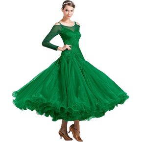 Exquisite lace Ballroom Dance Waltz Tango Standard Competition Dance Dress