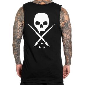 Sullen Men's Badge Tank Tattoo Lifestyle Graphic Art Sleeveless Soft Premium Tank Top Black