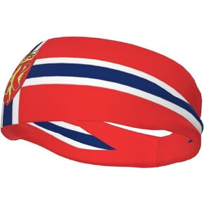 Norway Flag Running Headband for Men Women Workout Sweatbands Adjustable Norwegian Sports Headbands for Running,Cycling