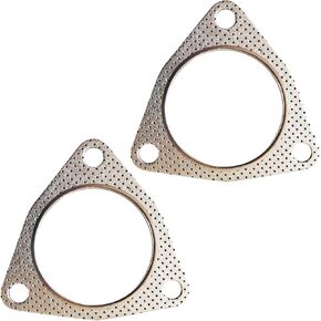 2 PCS Car Exhaust Gasket with Ring, Durable Metal Vehicle Exhaust Flange Gasket Replacement, Thickened Design, Universal Automotive Exhaust Turbo Accessorie for Truck SUV Car (Silver #76MM)
